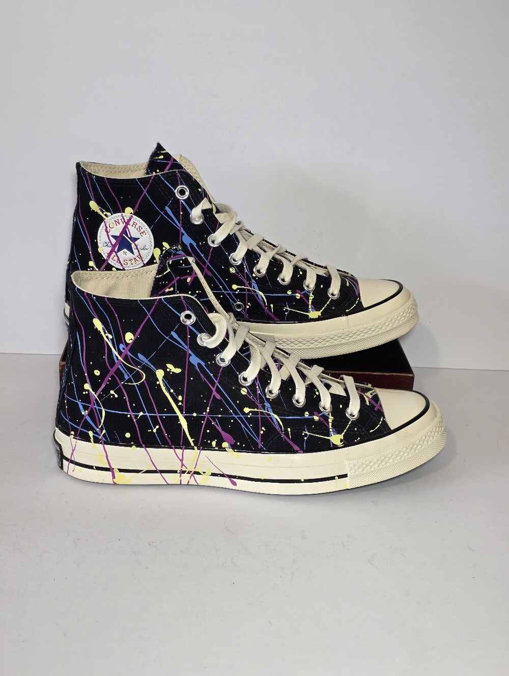 Converse Chuck 70 Hi Paint Splatter Black Mens 10 Womens 12 Sneaker 170801C